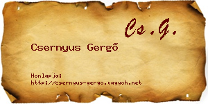 Csernyus Gergő névjegykártya