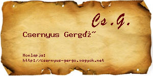 Csernyus Gergő névjegykártya
